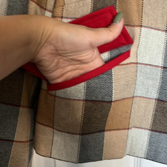 ❤️Rare Annette Trebbien vintage Jacket Women's cropped red tan checkered cottage - Picture 5 of 10